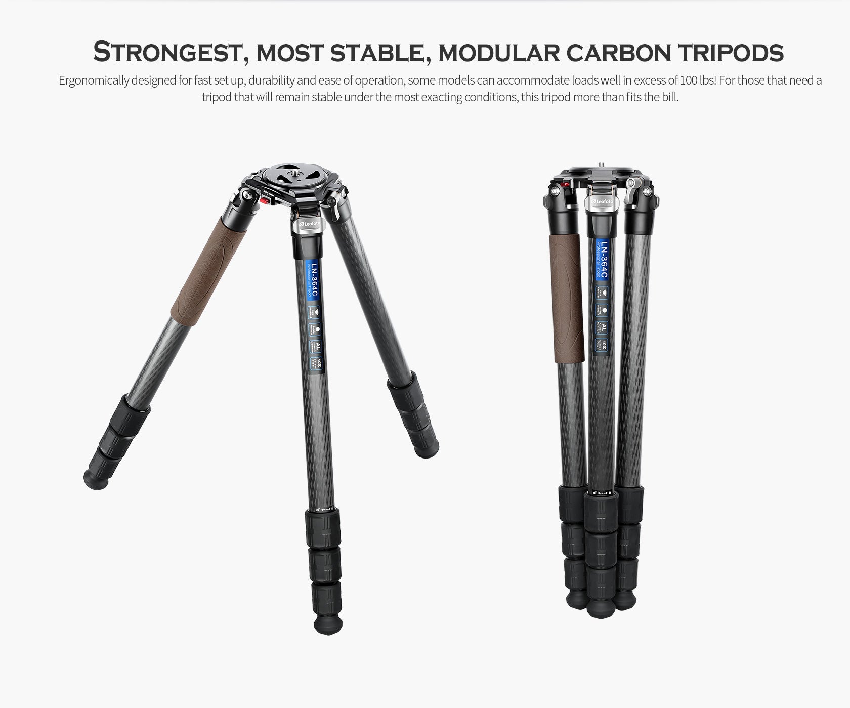 Leofoto 364C Tripod + YB-75LC Leveling Head Combo